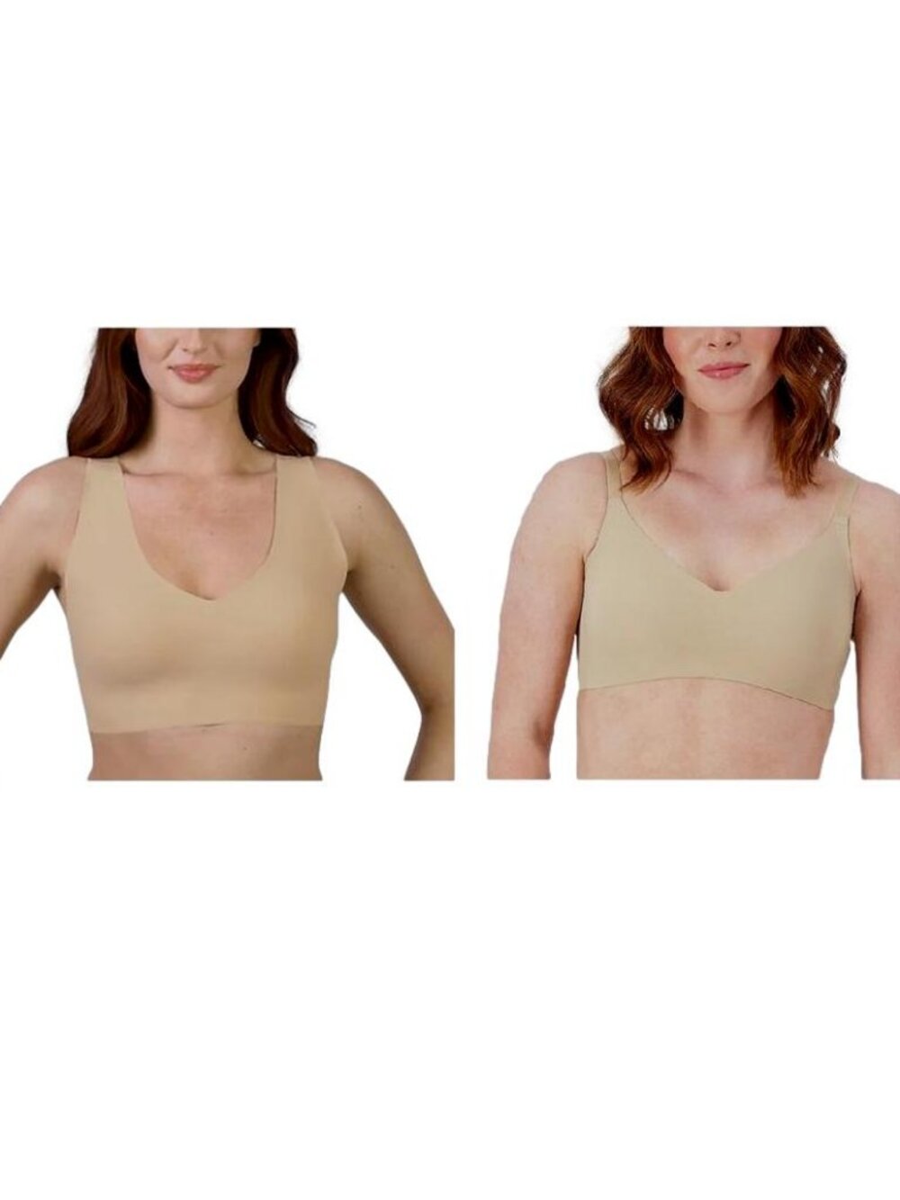 2PK ANTI By PROOF Pull-On Adjustble Strap Bra & Lounge Bra XS Beige Remvble Pads